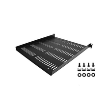 1U Universal Vented Server Rack Shelf Rackmount Cantilever 20" Deep Tray Holds Upto 55lb/25kg for 19" Network Equipment Rack Steel Black