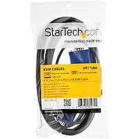 15 ft 2" 1 Ultra Thin USB Keyboard and Mouse KVM Cable