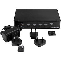4 Port DisplayPort KVM Switch USB 3.0 4K 30Hz Sharing Additional Peripheral Devices