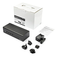 4 Port Dual Monitor Dual Link DVI KVM Switch 1440p Dual Screen/View/Display Compact USB KVM Switch w/Integrated USB 3.0 Hub