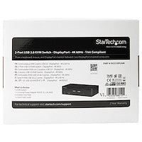 2 Port DisplayPort KVM Switch 4K 60Hz Single Display Dual Port UHD DP 1.2 USB KVM Switch with Integrated