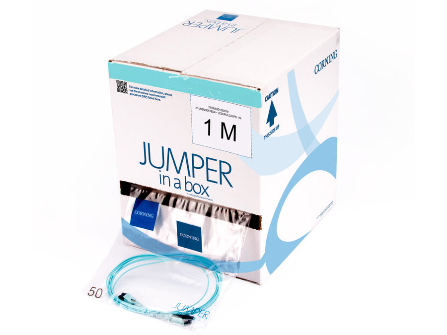 Uniboot Jumper in a Box  50 µm multimode (OM4) 10 m CORNING 7979-OM4-B50-10M
