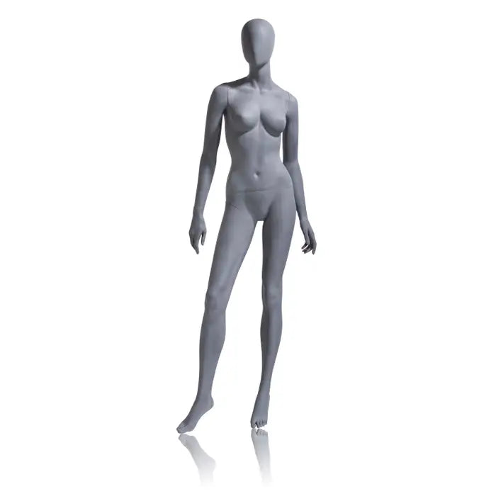 Female Mannequin - Abstract head, Arms by Side, Right Leg Slightly Forward