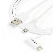 3' USB 2.0 to Lightning or Micro-USB, Apple MFi Certified 2 in 1 Multi Phone Charging Single Cable