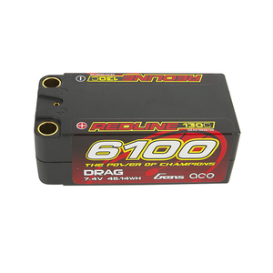 Gens Ace Redline Drag Racing Series 6100mAh 2S2P 7.4V 130C HardCase Shorty Lipo Battery
