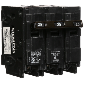 Siemens Q320 Type QP 3 Pole 20 Amp 240 VAC 10 kA Plug In Circuit Breaker