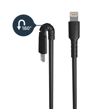 USB Type A to Lightning Durable Heavy Duty Rugged Reinforced W/ Aramid Fiber Apple MFi Certified TPE Jacket Charging Cable