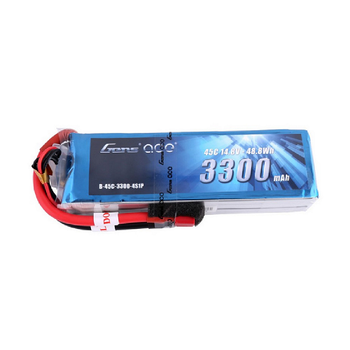 Gens Ace 3300mAh 4S1P 14.8V 45C Lipo Battery Pack With Deans Plug