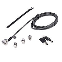3-in-1 Universal Laptop Cable Lock Keyed Laptop/Desktop Security Cable Lock 6.5ft Push-to-Lock Button