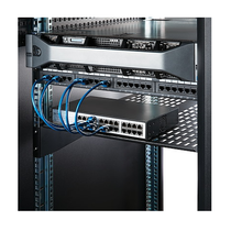 2U Vented Server Rack Universal Mount Shelf 22" Deep Cantilever Tray Steel Holds Upto 50lbs For 19" Network Equipment Rack Black