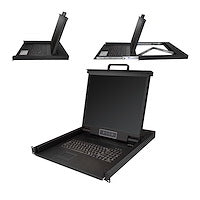 Rackmount KVM Console Single Port VGA KVM with 19" LCD Monitor for Server Rack Fully Featured Universal 1U LCD KVM Drawer