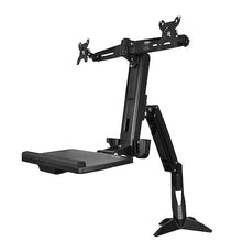 Sit Stand Dual Monitor Arm Desk Mount Dual Computer Monitor Adjustable Standing Workstation