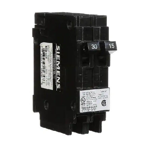 Siemens US2-Q3015 1 Pole 30/15 Amp 120 VAC 10 kA Mini Plug In Duplex Circuit Breaker