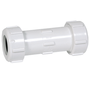 3" Coupling Compression Threaded White PVC Buna-N S110-30
