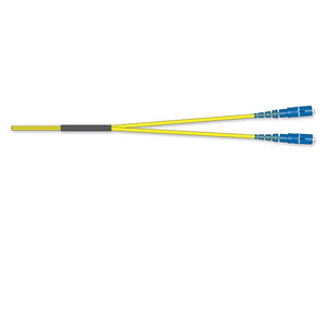 Fiber Optic Jumper 2 Fiber LC to LC Duplex Standard Yellow Jacket 3 m CORNING 040402R5120003M