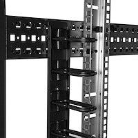 40U Vertical Cable Organizer with D-Ring Hooks Steel (6FT)