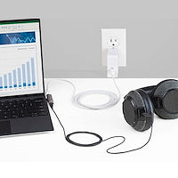 USB C Audio & Charge Adapter Headset Port and 60W USB Type-C Power Delivery Pass