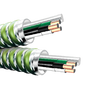 12/3C Solid Copper MC Stat® Steel THHN Insulation 277/480V Light Green Striped Interlocked Armored Cable