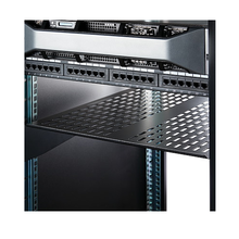 2U Vented Server Rack Universal Mount Shelf 22" Deep Cantilever Tray Steel Holds Upto 50lbs For 19" Network Equipment Rack Black