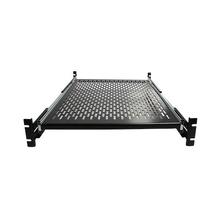 2U 19” Vented Sliding Server Rack Mount Shelf Holds Upto 50lbs Heavy Duty Universal 24" Deep For Equipment Rack Steel Black
