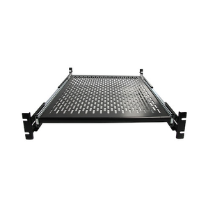 2U 19” Vented Sliding Server Rack Mount Shelf Holds Upto 50lbs Heavy Duty Universal 24" Deep For Equipment Rack Steel Black