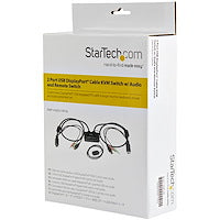 2 Port USB DisplayPort Cable KVM Switch w/ Audio and Remote Switch USB Powered