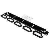 1U 19" Metal Rackmount Cable Management Panel Horizontal Steel Black