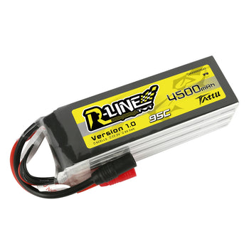 Tattu R-Line 4500mAh 6S1P 22.2V 95C Lipo Battery Pack With AS150 Plug