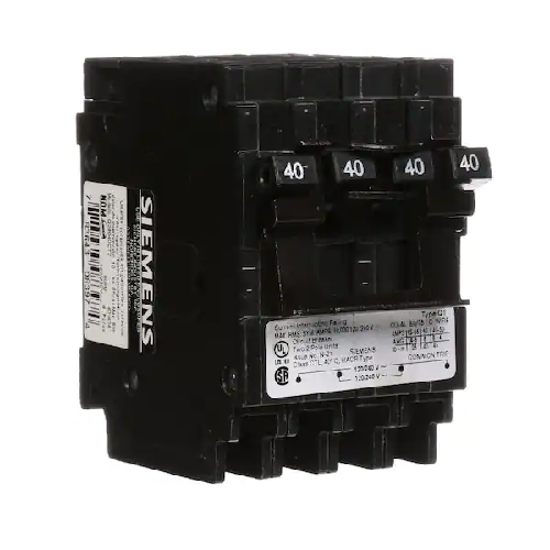 Siemens US2-Q24040CT2 2 Pole 40/40 Amp 120/240 VAC 10 kA Mini Plug In Quadplex