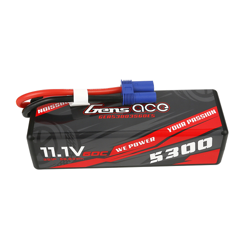 Gens Ace 5300mAh 3S1P 11.1V 60C HardCase Lipo Battery 15 With EC5 Plug