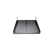2U Vented Server Rack Universal Mount Shelf 22" Deep Cantilever Tray Steel Holds Upto 50lbs For 19" Network Equipment Rack Black