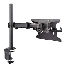 Laptop Desk Mount Monitor and Laptop Mount Articulating VESA Laptop Tray Arm Clamp Grommet Mount