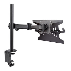 Laptop Desk Mount Monitor and Laptop Mount Articulating VESA Laptop Tray Arm Clamp Grommet Mount