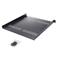 1U Server Rack Shelf Universal Vented Rack Mount Cantilever Tray 16" Deep Shelf Heavy Duty Steel For 19" Network Equipment Rack Black