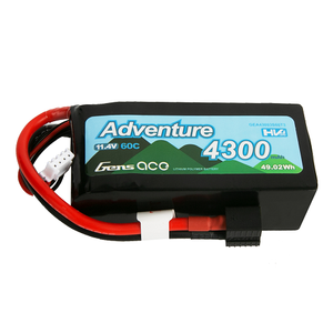 Gens Ace Adventure High Voltage 4300mAh 3S1P 11.4V 60C Lipo Battery With Deans And XT60 Adapter