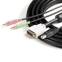 10 ft 4" 1 USB DVI KVM Cable with Audio and Microphone all in One Cable