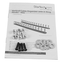 40U Vertical Cable Organizer with D-Ring Hooks Steel (6FT)
