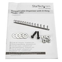 20U 2.8ft Vertical Cable Organizer with D-Ring Hooks