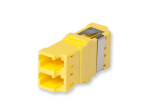 Fiber Optic Adapter LC Duplex Keyed Reduced-Flange Mount Ceramic Sleeve Yellow Corning ADP-KDLC-CCYRF-CLS