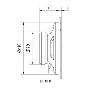 8 Ohm 5" Full Range Speaker 120–20000 Hz 20 W BG 13 P 3011