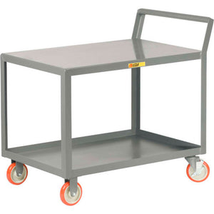 Utility Cart With 2 Shelves Little Giant Capacity, 52"L x 30"W x 38-3/4"H Gray 1200 lb LGLK-3048-5PY