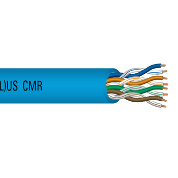 23 AWG 4P Solid Bare Copper Unshielded UTP CMR PO FR PVC Jacket 90°C 300V Cat6A Cable