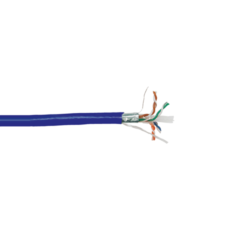 1000' 23 AWG 4P Category 6 Solid Bare Copper CMR Riser Shielded PVC Twisted Pair Cable 6SHDCMRRX