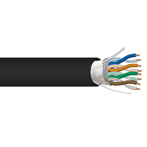 23 AWG 4P Solid Bare Copper Direct Burial Shielded Dual HDPE Jacket Outdoor Cat6A Cable