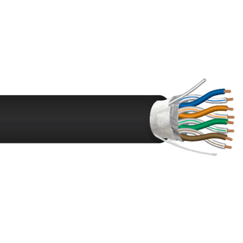 23 AWG 4P Solid Bare Copper Direct Burial Shielded Al Foil  FTP HDPE LDPE Jacket 60C 300V Cat6 Outdoor Cable