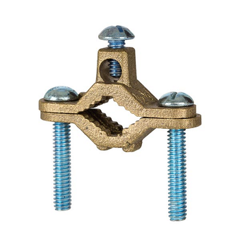 PWP121 1/2" to 1" Bronze Water Pipe Ground Clamps-Plated Steel Screw