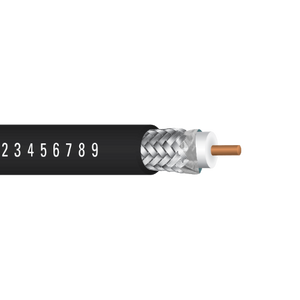 RG59 Mini Riser Solid Bare Copper 75Ohms Tape Al Mylar TC Braid PVC SDI Coax Cable