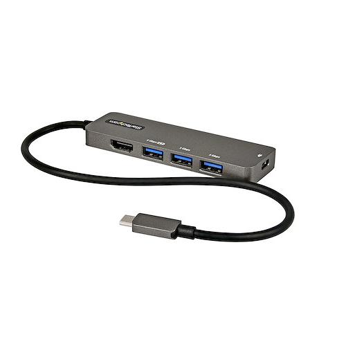 4-Port USB-C Hub 5Gbps Mini Dock 4K 60Hz HDMI 100W W/ 12