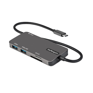 3-Port USB-C Hub 5Gbps Mini Dock 4K 30Hz 100W W/12" Attached Cable Multiport Adapter