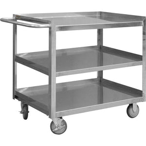 Stock Cart 3 Shelves Durham Mfg Stainless Steel Capacity, 42"L x 24-1/8"W x 35"H 1200 lb SRSC1624363FLD5PU